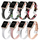 Ремешок из натуральной кожи для apple watch band 40 мм 44 мм 38 мм 42 мм, аксессуары для тонкого кожаного браслета, correa iwatch series 6 se 5 4 3