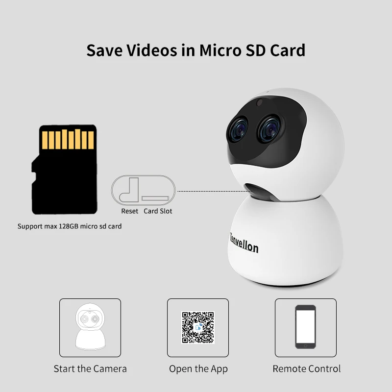 

Dual Lens WiFi IP Camera Smart Home Video Surveillance System Security CCTV Mini WiFi Baby Monitor