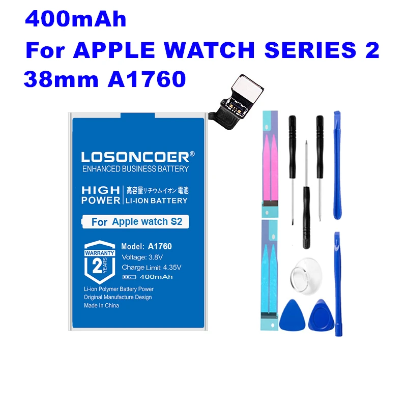 Аккумулятор LOSONCOER A1760 400 мАч для Apple watch серии 1 2 38 мм 42 реальная емкость серия