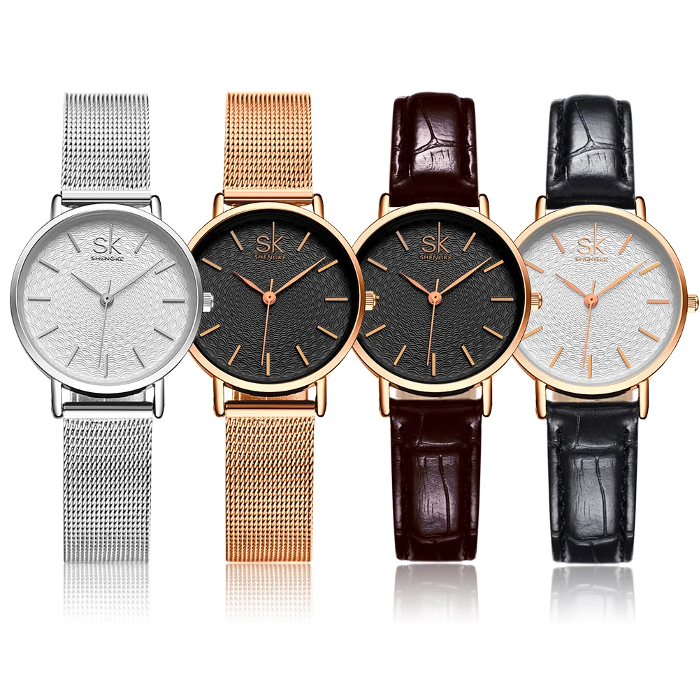 

SK Super Slim Silver Mesh Stainless Steel Watches Women Top Brand Luxury Casual Clock Ladies Wrist Watch Lady Relogio Feminino
