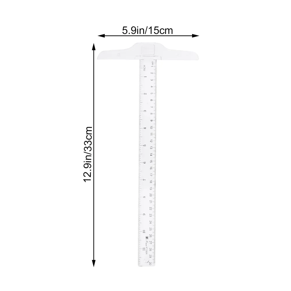 

2pcs 30cm T-Square Double Side Scale Measuring Tool T Shape Ruler for Drafting and General Layout Work (inch,)