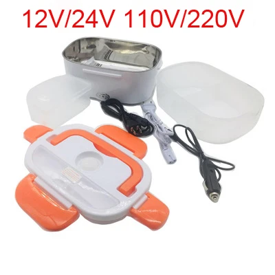 

Portable 12V 110/220V Dual Use Home Truck Car Electric Heating Lunch Box Rice Food Warmer Container for Travel School CF41