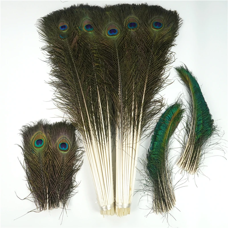 

50Pcs/Lot Natural Real Peacock Feathers for Crafts Jewelry Vases Decor Plumes DIY Table Centerpieces Carnaval Party Decoration