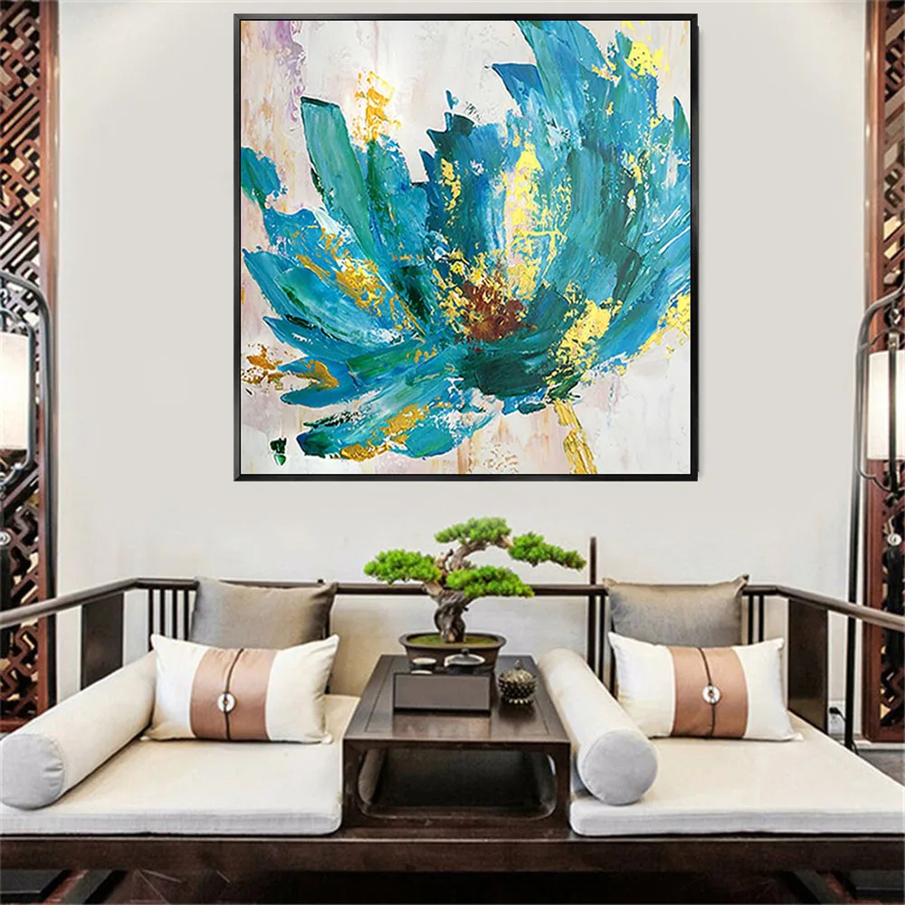 

HAND MADE Datura Strammonium Angel's Trumpet Wall Art Abstract Oil Painting On Canvas for livingroom Bedroom Cuadros