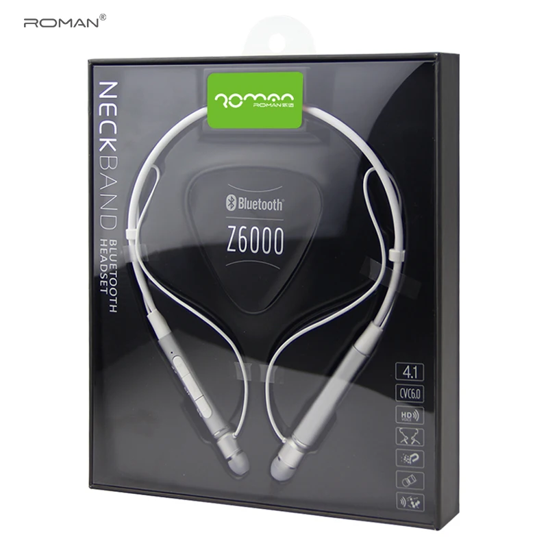 Беспроводные наушники Roman Z6000 с шейным ремешком, Bluetooth, розовое золото, для Xiaomi, iPhone, наушники, auriculares fone de ouvido, с микрофоном