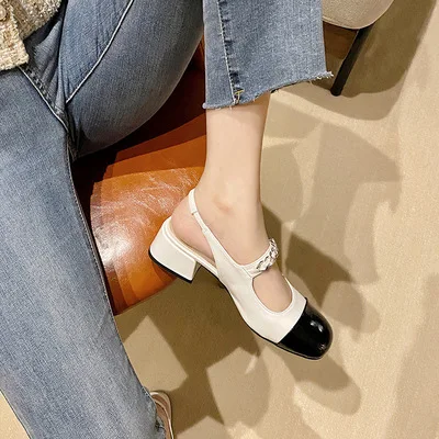 

Grape heels high Studiolee mother Mary Jane Baotou sandals thick heels large size women's shoes 2021 women sandals