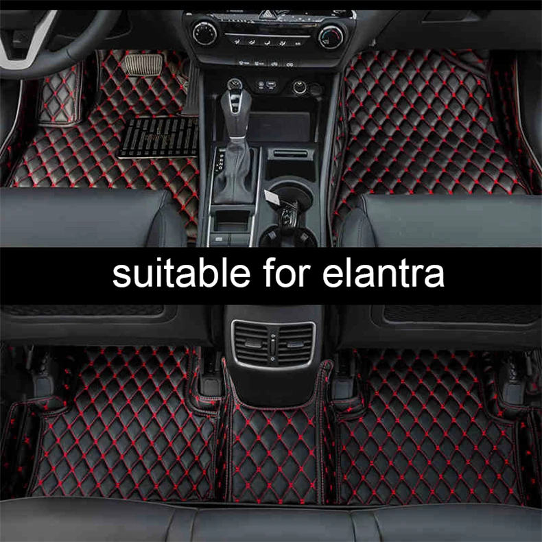 

leather car floor mats for hyundai elantra kona veloster tucson ix35 ix45 ix25 creta sonata azera coupe grandeur parts