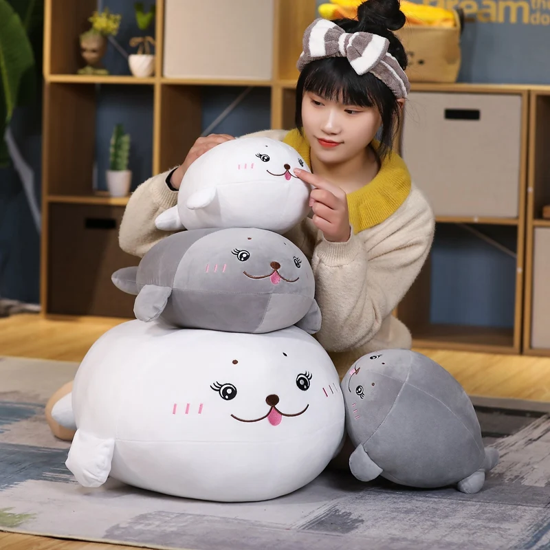 

1 шт. 40-80 см kawaii морской Лев плюшевый игрушки в виде милых животных Подушка-тюлень Подушки Мягкие Плюшевые Игрушки для маленьких девочек на д...
