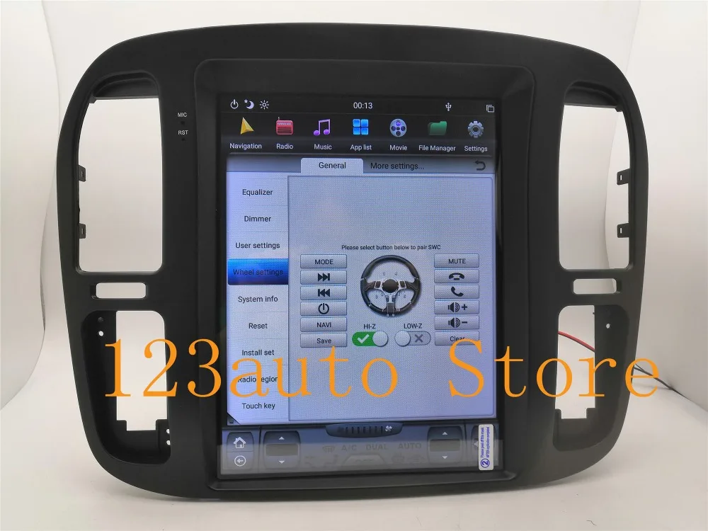 12,1 дюймов вертикальный PX6 Tesla стиль Android 8,1 автомобильный DVD gps навигационный плеер для TOYOTA LAND CRUISER LC100 LEXUS LX470 1999-2002