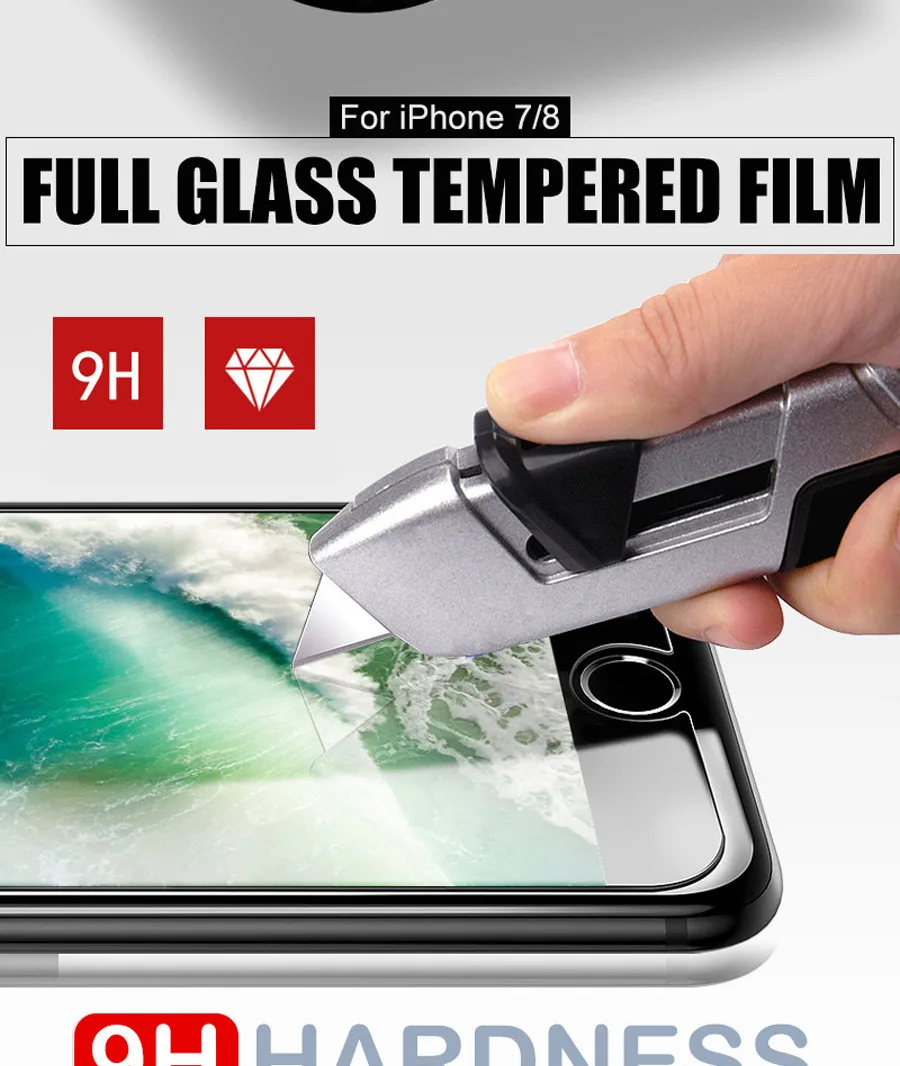 Закаленное стекло 9H для iPhone X XS MAX XR 4 4s 5 5S SE 5c Защитная пленка для экрана для iPhone 6 6s 7 8 Plus