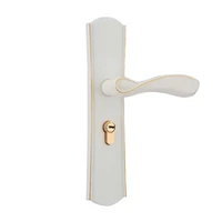 european style french white bedroom door handle lock modern simple solid wood door lock with silent indoor lock