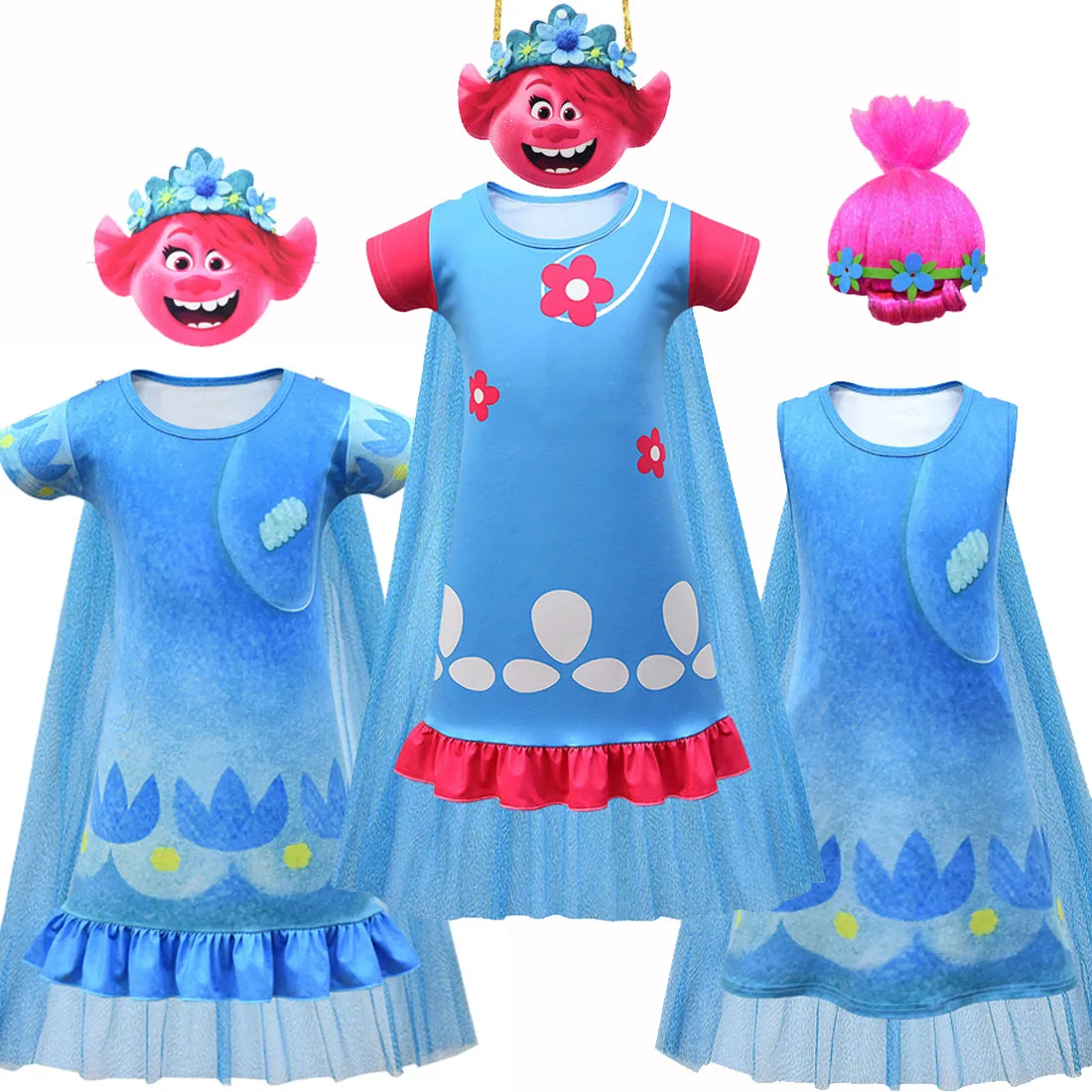 Костюмы для Хэллоуина 2021 платья костюм троллей Мак карнавальный девочек