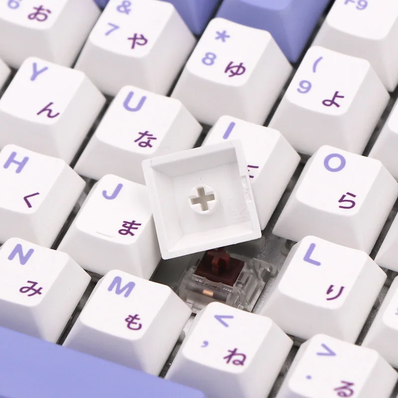 135 Key Rabbit Theme Japanese Keycap Sublimation Dye For Mechanical Keyboard Factory High White Purple Keycap enlarge