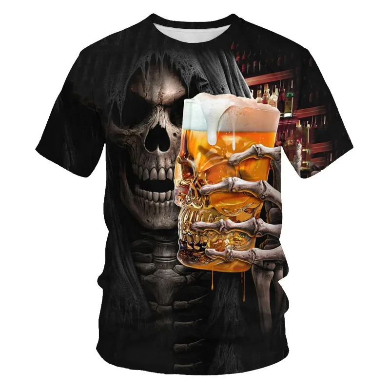 

Skull 3D Print T Shirts Men T Shirt Mens Clothing Harajuku New Arrival 2020 Oversized Graphic Mens Casual O-Neck Hip Hop Tops