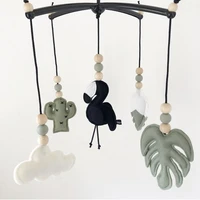 kids room decoration baby bed sky baby room decor accessories rotating hanging toys bracket mobile ornaments rattle toy