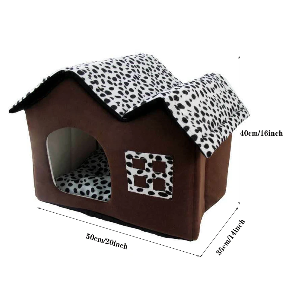 Съемные кровати для собак двойной домик домашних животных коричневая собачья