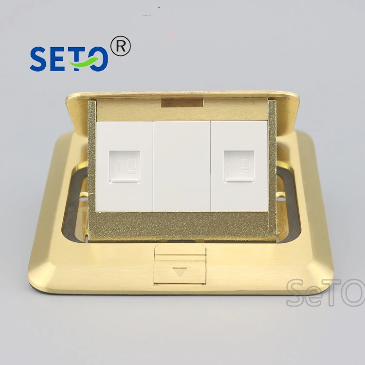 SeTo Pop up Тип Напольная розетка две сети Lan RJ45 CAT6 настенная пластина Keystone напольная