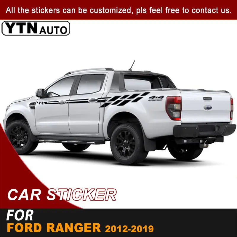 Виниловая наклейка 4x4 на боковые двери и кузова автомобиля для Ford Ranger 2012-2015 2016 2017