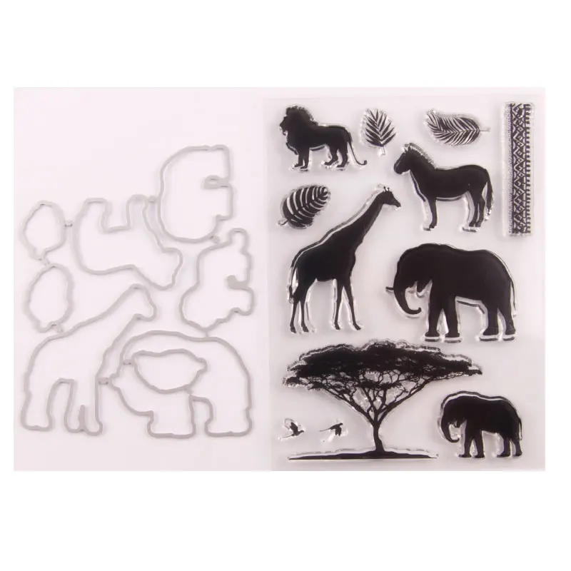 

Silicone Clear Stamps CUTTING DIES For Scrapbooking animal STENSICLS DIY PAPER Album Cards MAKING Transparent RUBBER Stamp