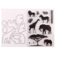 silicone clear stamps cutting dies for scrapbooking animal stensicls diy paper album cards making transparent rubber stamp