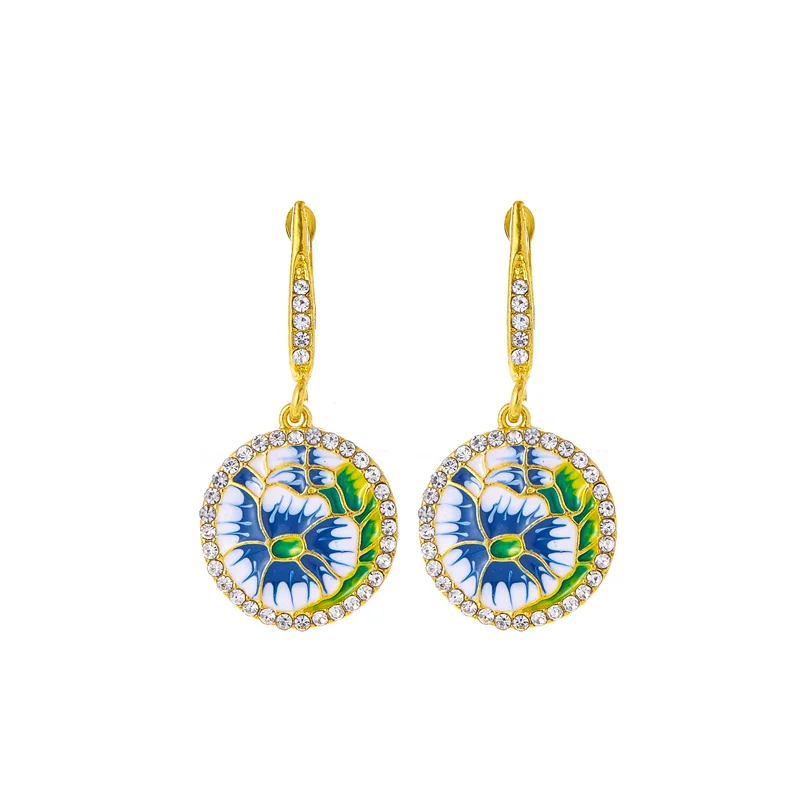 

Light luxury gold bottom earrings flower creative women's fashion Valentine's day gift exquisite jewelry wholesale