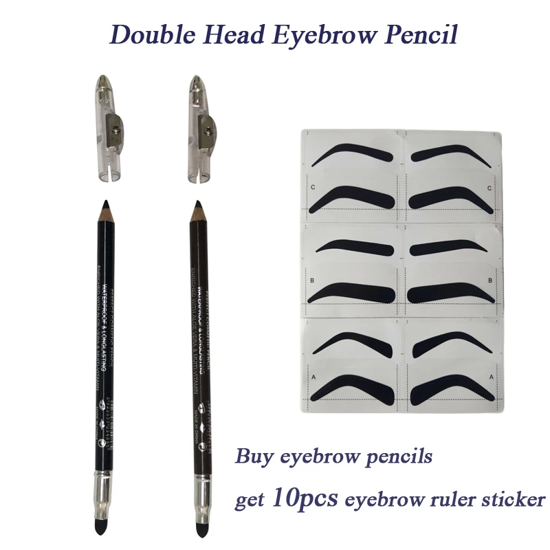 12 шт. тату карандаши для бровей черного цвета двойная головка долговечный
