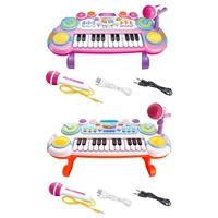 24 keys mini electronic organ musical piano keyboard musical instrument kids toy with microphone educational toys