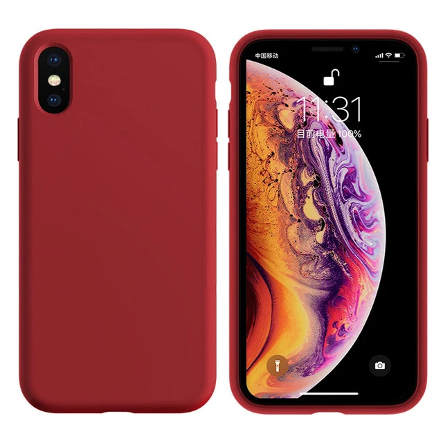 Wine Силиконовый чехол для iPhone 11 Pro Max 11 Pro, высококачественный Официальный чехол для iPhone 7 8 Plus X XR XS Max 6 6 S, чехол EEMIA - Цвет: Wine