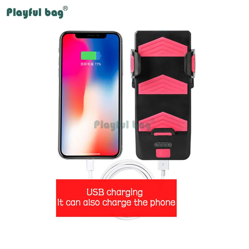 

Playful bag Multifuctional Bicycle headlight mobile phone bracket usb charger 140dB horn Creative waterproof bike led light AB05