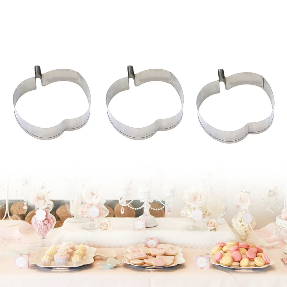 3 шт. Нержавеющая сталь трафареты для нарезки печенья прессформы Apple Форма DIY