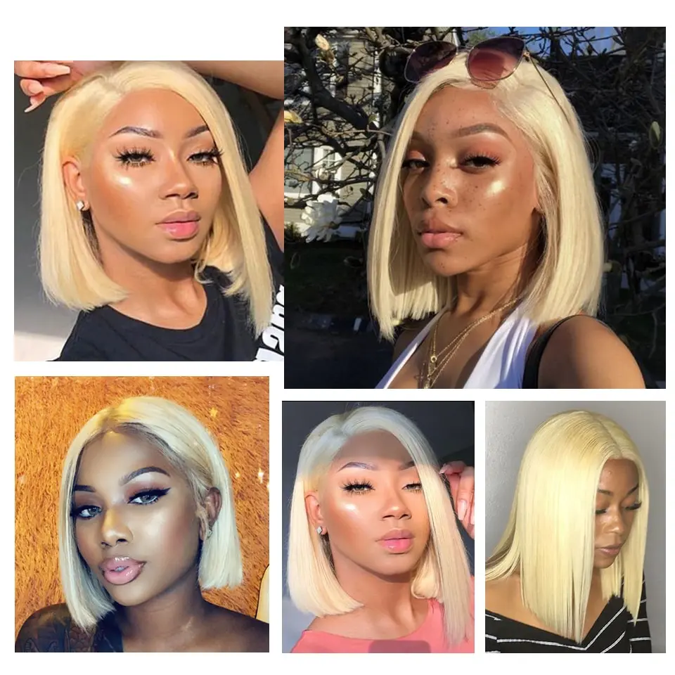 Дебютный парик из человеческих волос, бразильские прямые волосы на кружеве, человеческие волосы, парики Remy, короткий Боб, парики для черных женщин, Омбре, дешевый парик на шнурке