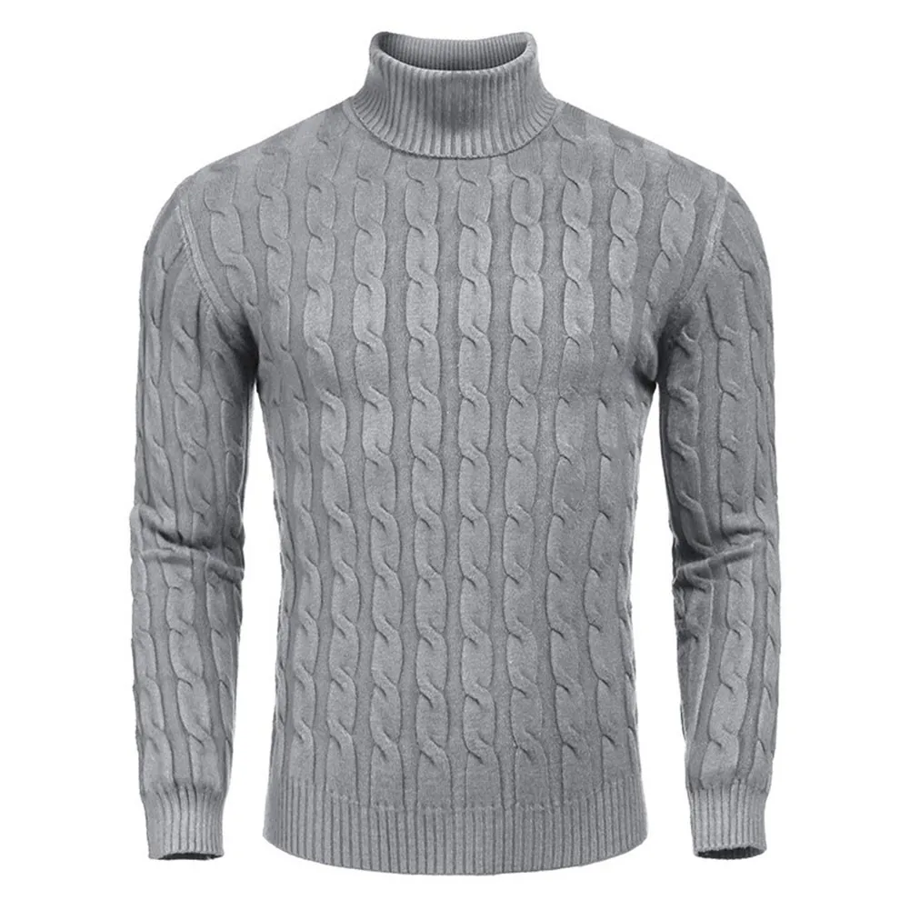 

Men Winter Long-Sleeved Knitted Turtleneck Bottoming Shirt Pullover Sweater