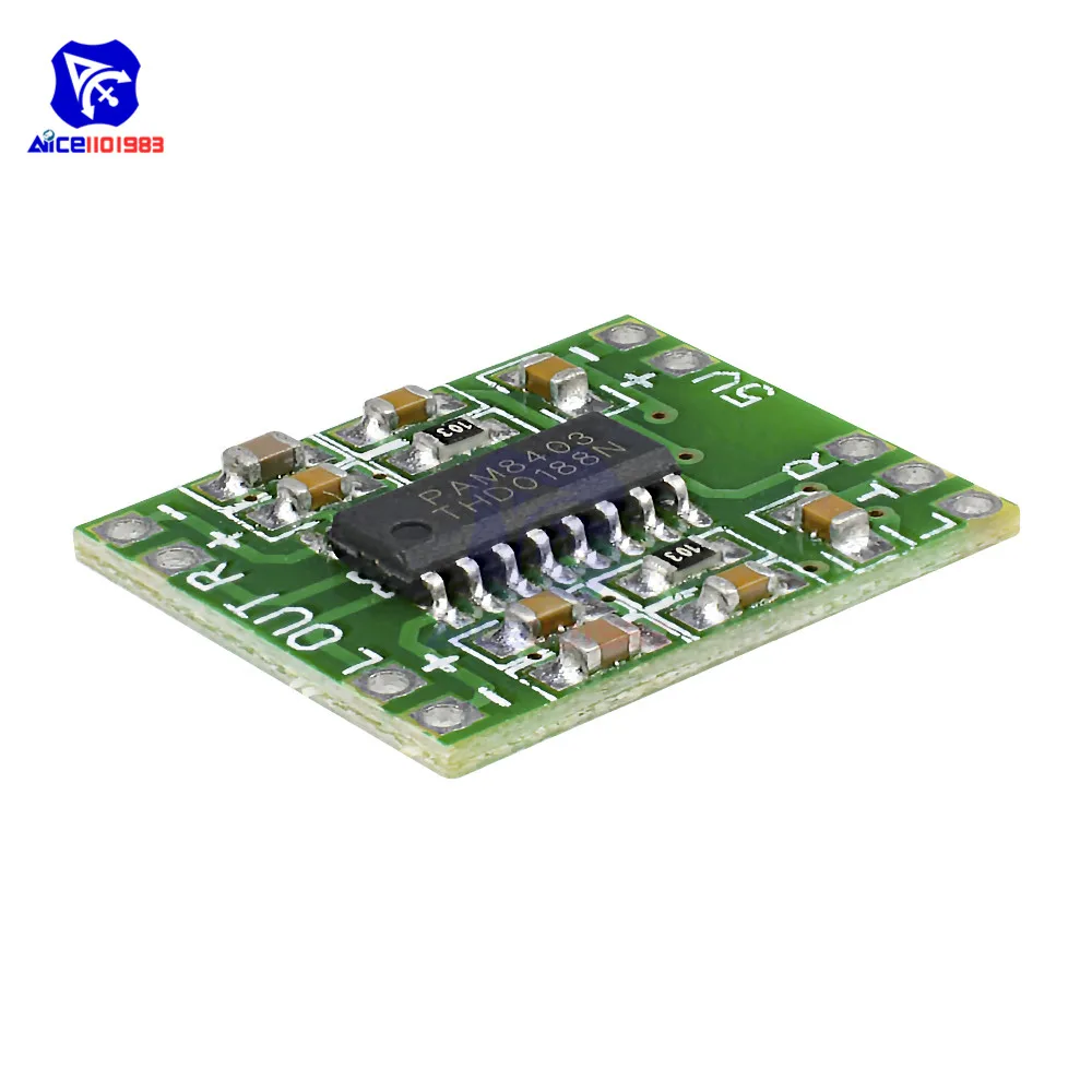 Diymore 10 шт./лот PAM8403 2-канальный 2x3 Вт Мини цифровой аудио усилитель силовой модуль