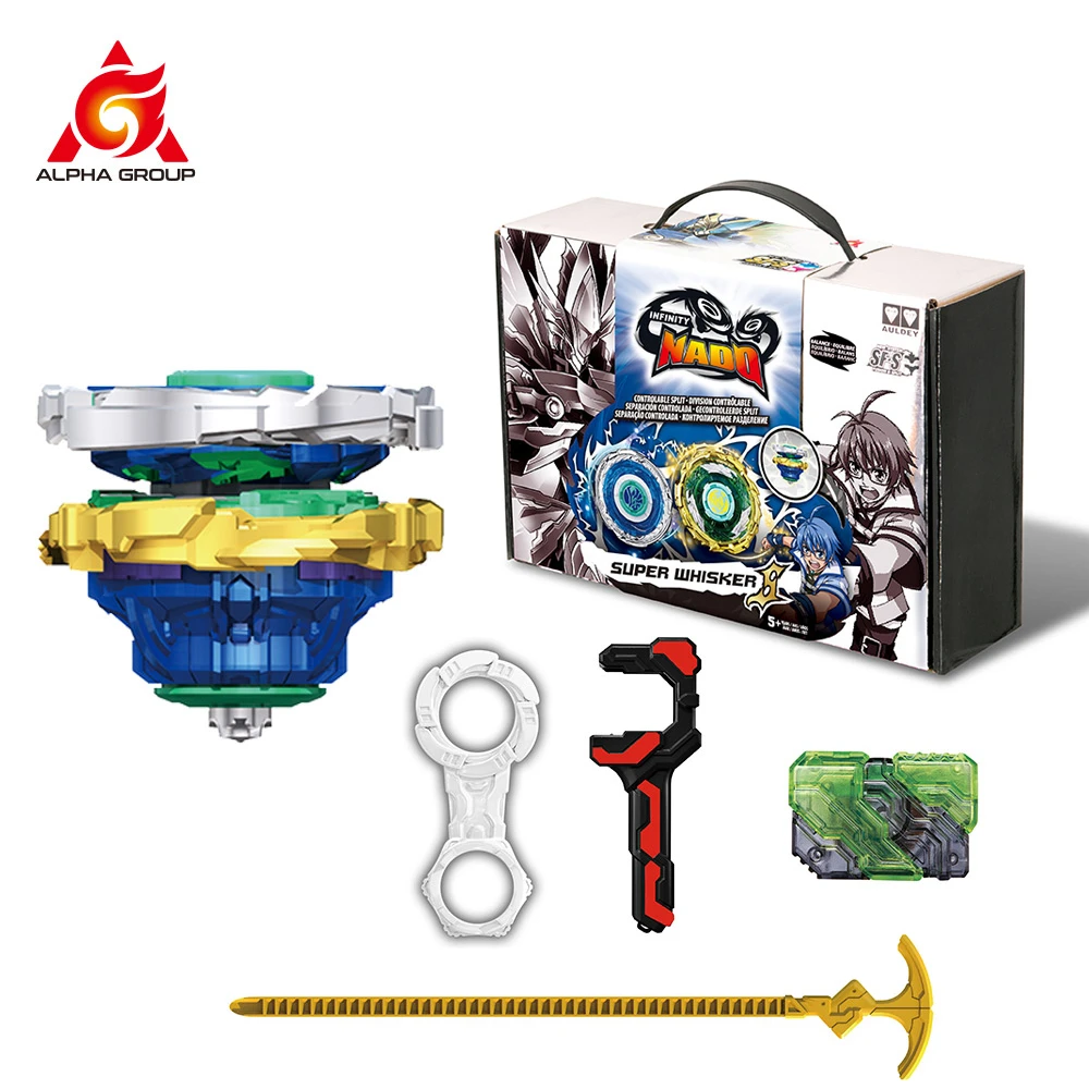 Juguete de Beyblade de la serie Infinity Nado 3 para ni&ntilde;os, transformable juguete de Metal, 2 en 1, giroscopio dividido, Batalla, giratorio, con lanzador-0