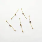 Новое поступление! 40x4 мм 50 шт медное покрытие настоящее золото циркон разъем для сережек DIY частей, ювелирных изделий и компонентов