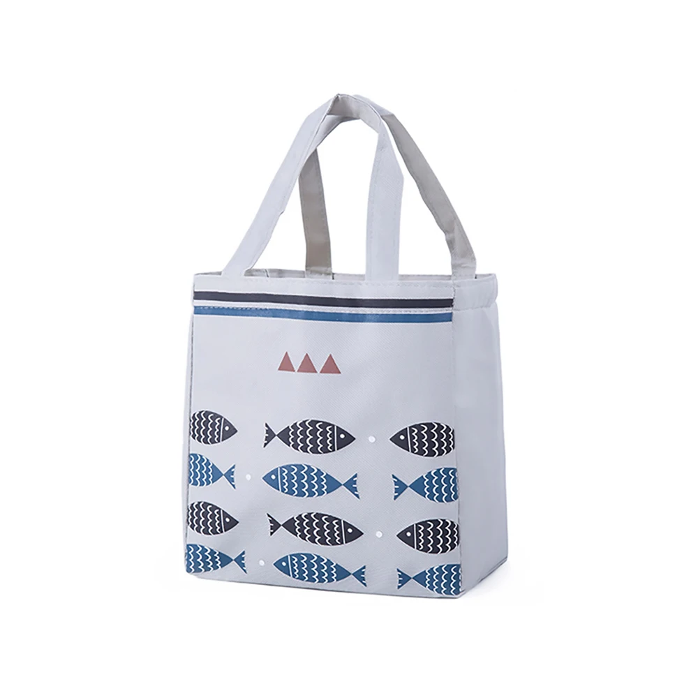 

Portable Fascicular Lunch Bag for Women Convenient Waterproof Oxdord Cloth Termal Lunch Box Cute Tote Food Bag for kids