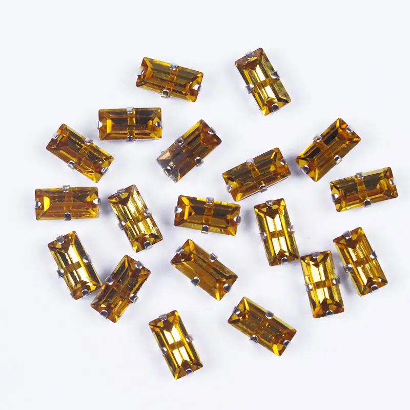 AB Стразы кристаллы для рукоделия прямоугольник с серебряным креплением