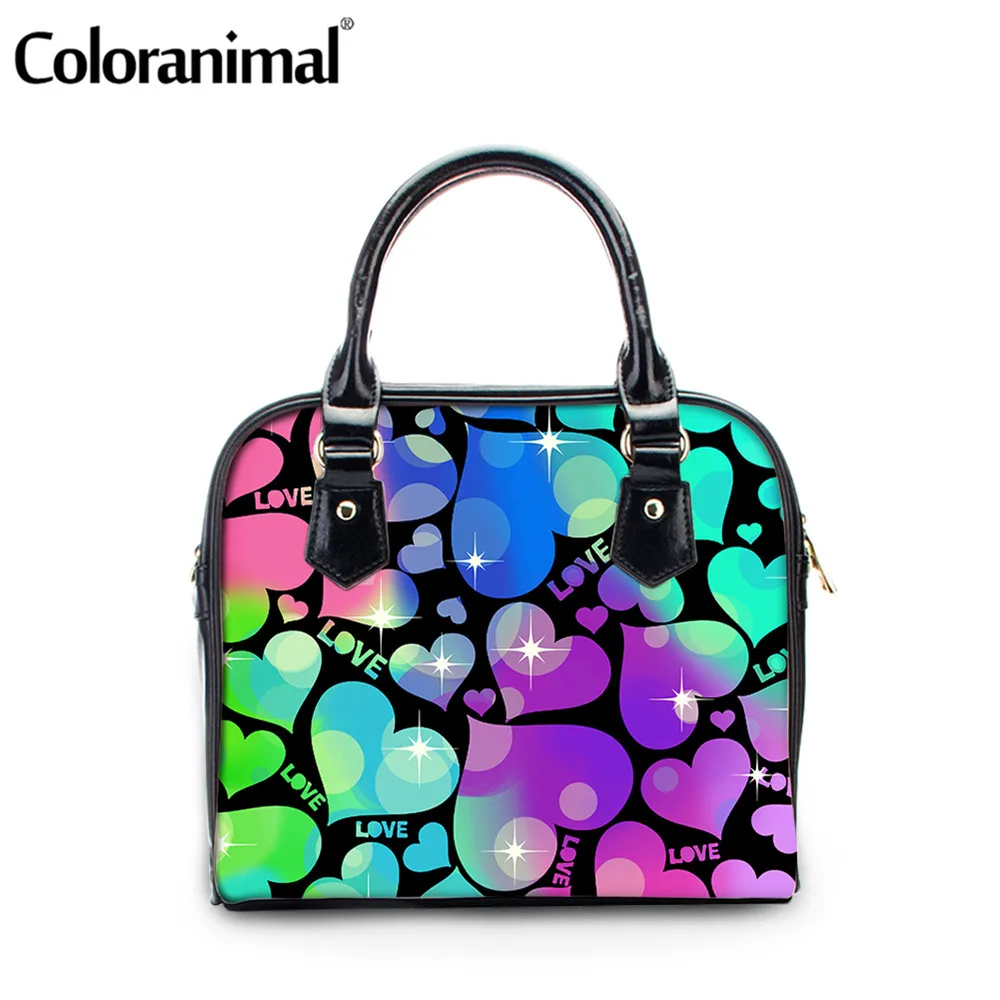 Coloranimal 2020 женские сумки через плечо милые розовые с узором в виде сердца