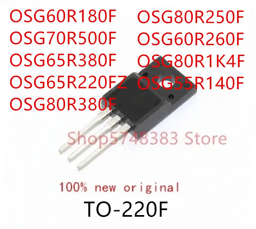 10 шт. OSG60R180F OSG70R500F OSG65R380F OSG65R220FZ OSG80R380F OSG80R250F OSG60R260F OSG80R1K4F OSG55R140F TO-220F - купить по