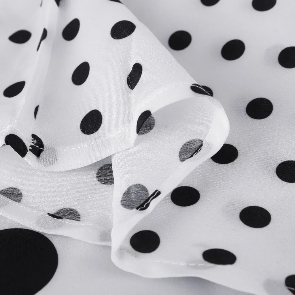 Летнее женское винтажное платье повседневное в горошек с принтом а-силуэта