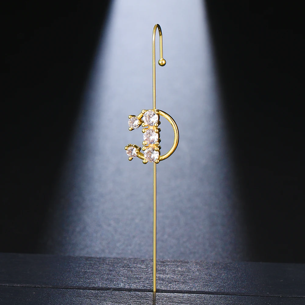 

Emmaya New Arrivals Unique Jewelry 1 Pcs Earring Women Alloy Cross Ear Pin Design Line Around Earrings Zircon Wedding Accessorie