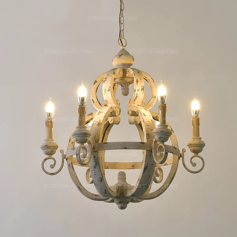 Винтажные деревянные люстры в стиле ретро подвесной светильник лофт