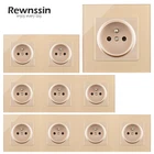 Стандартная электрическая розетка Frenc, штепсельная вилка, Роскошная золотая розетка, одиночнаядвойнаяТройнаяквадратная розетка, Хрустальная стеклянная панель