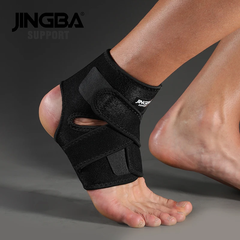 JINGBA SUPPORT 1PCS 3D Neoprene Adjustable Ankle Support Protector Football Basketball Brace Protective tobillera | Спорт и
