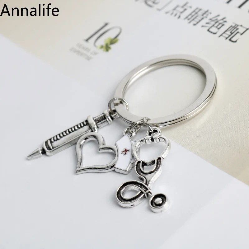 Новинка 2019 брелок для ключей медсестры игла шприц стетоскоп термометр