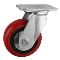 1 pcs 5 inch caster heavy korean universal wheel red mute anti winding truck loading roller storage cage load 250kg