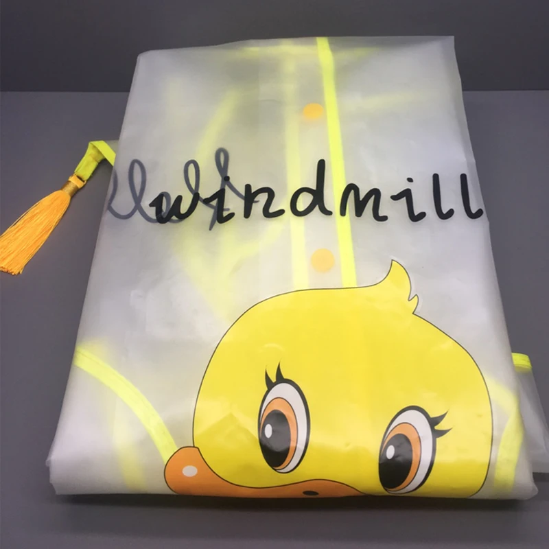 Детский дождевик из ЭВА для детей начальной школы с капюшоном героями