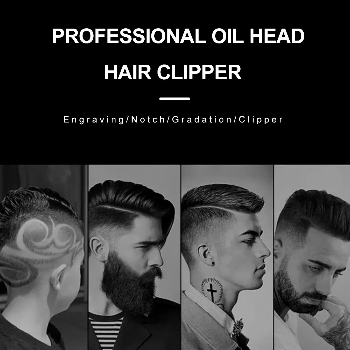 

Men Electric Hair Clipper Hair Cutting Cordless Electric Hair Shaver Trimmer Low Noise USB Charge LED Display With 3 Limit Comb