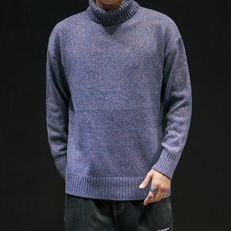 Свитера Осень/Зима мужская мода большой размер Водолазка пуловер мужской