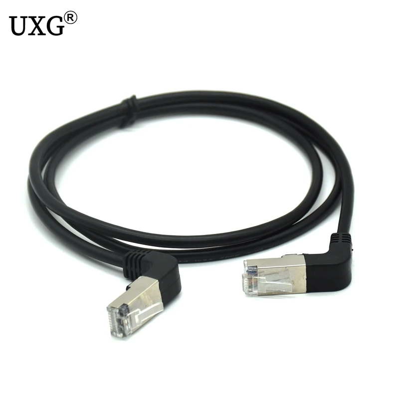 Двойной локоть вниз и вверх Угловой 90 градусов cat5e 8P8C FTP STP UTP Cat 5e Ethernet сетевой